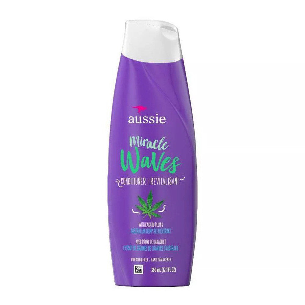 Aussie Miracle Waves Hemp Hair Conditioner, 12.1 Oz